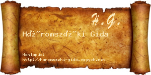 Háromszéki Gida névjegykártya